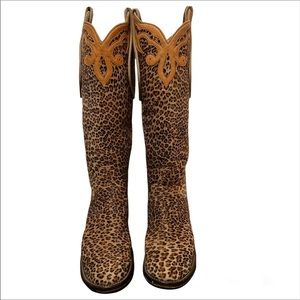 Larry Mahan vintage imitation ocelot western boots